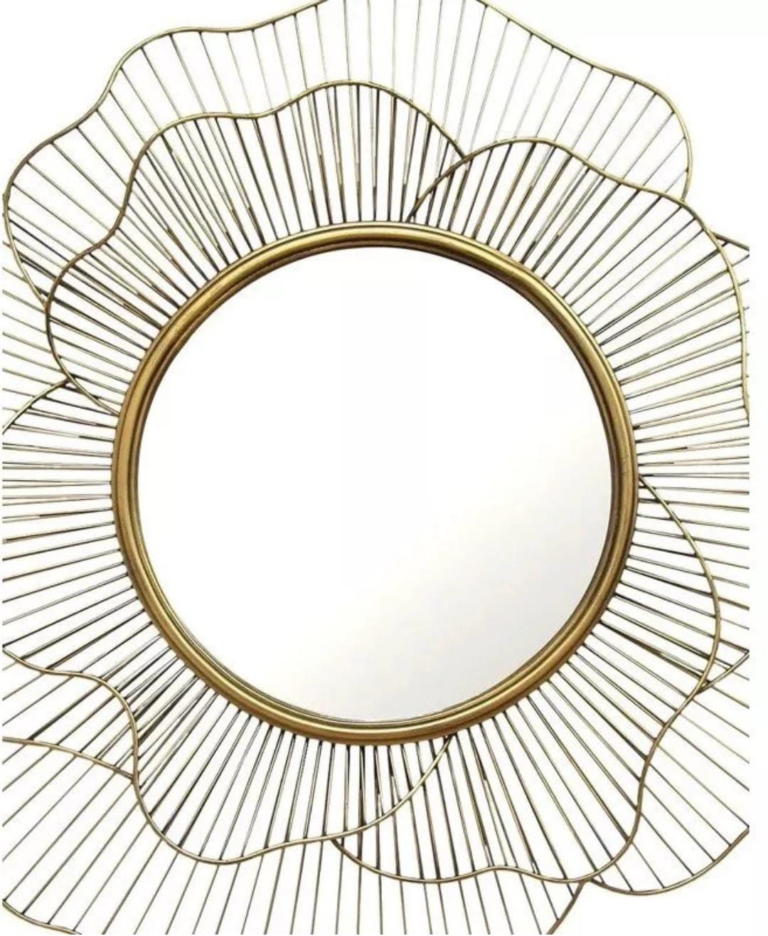 Metal Flower Wall Mirror