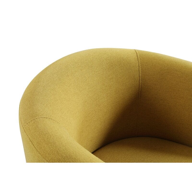 Wide Linen Armchair and Ottoman