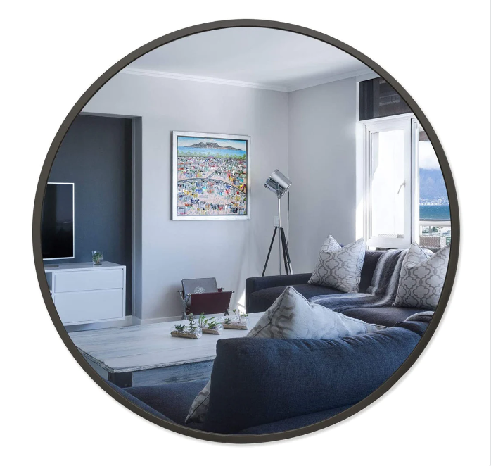 Round Wall Mirror-Metal Frame