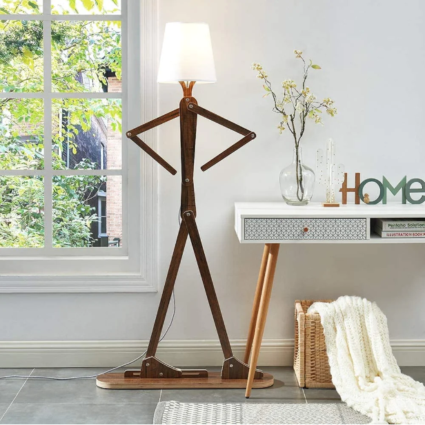 Decorative Swing Arm Wooden Floor Lamp