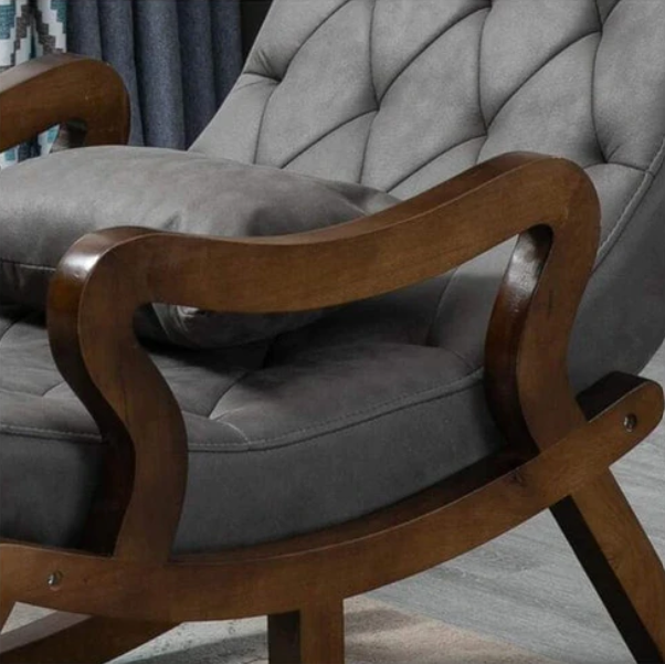 Rocking Chair with Footrest Stool