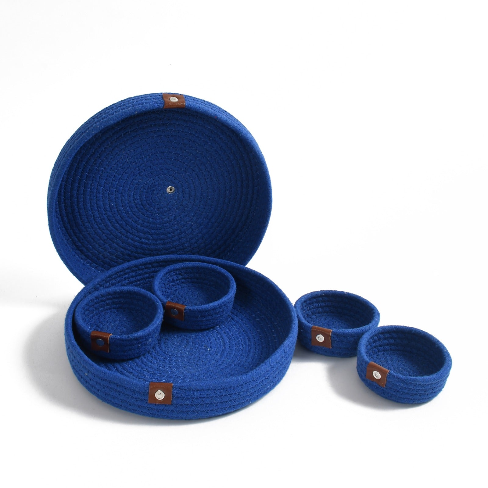 Round Jute Dry Fruits Tray with 4 Bowls