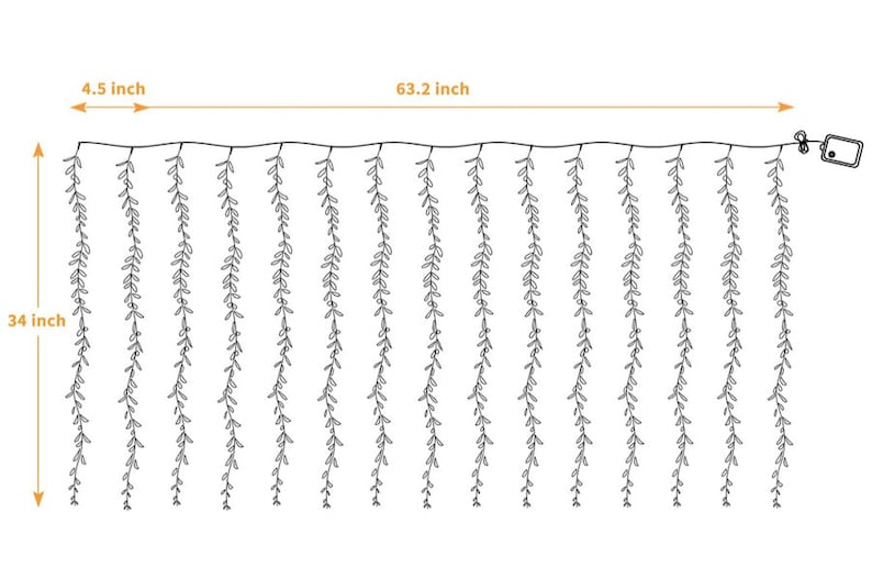 Vine Leaf Curtain Lights