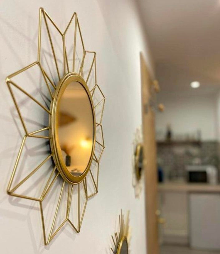 Decorative Metal Wall Mirror- Gold
