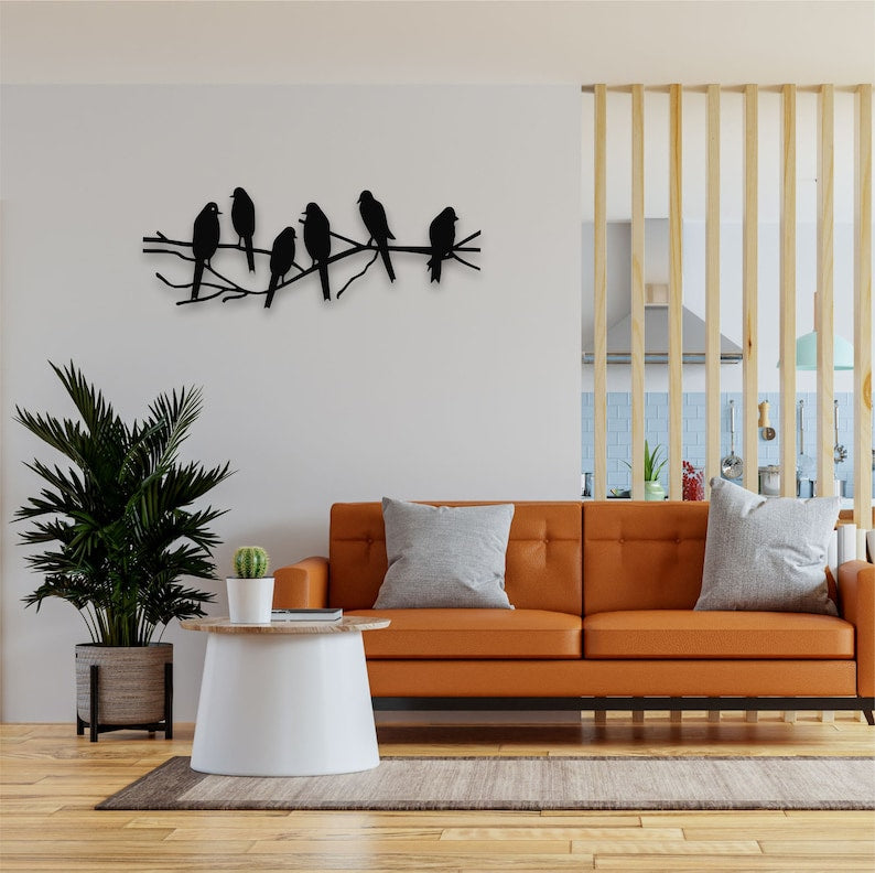 Metal Birds on Branch Wall Decor