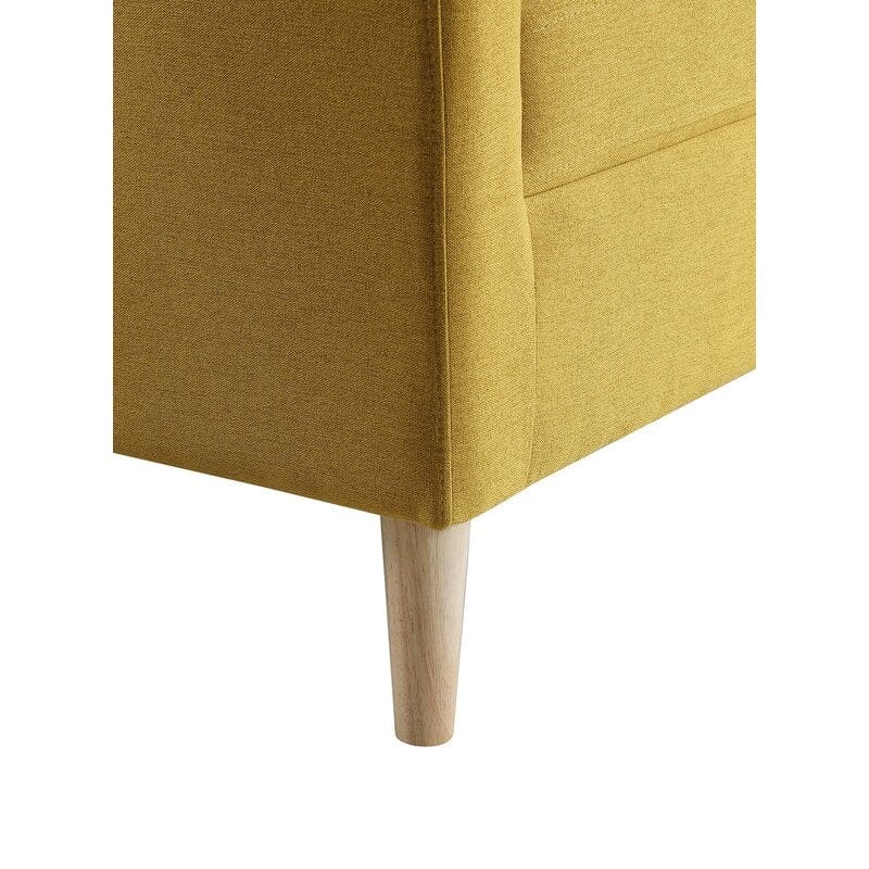 Wide Linen Armchair and Ottoman