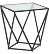 Geometric Pattern with Glass Top Side Table