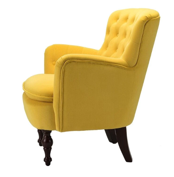 Wide Tufted Velvet Lounge Armchair