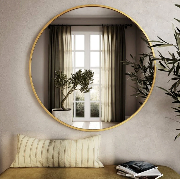 Round Wall Mirror-Metal Frame