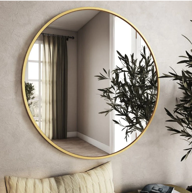 Round Wall Mirror-Metal Frame