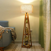 Wooden Floor Lamp with Shelf