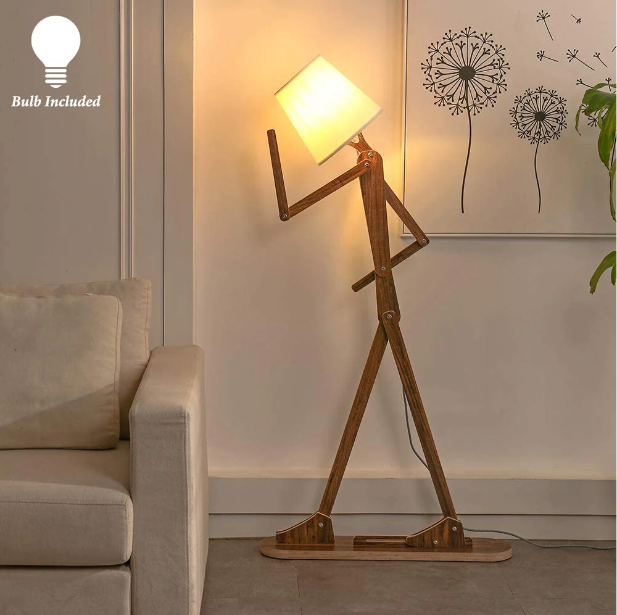 Decorative Swing Arm Wooden Floor Lamp