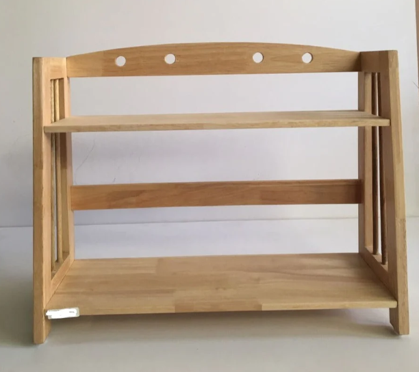 Kitchen 2-tier Wooden Rack for Spice Small Items