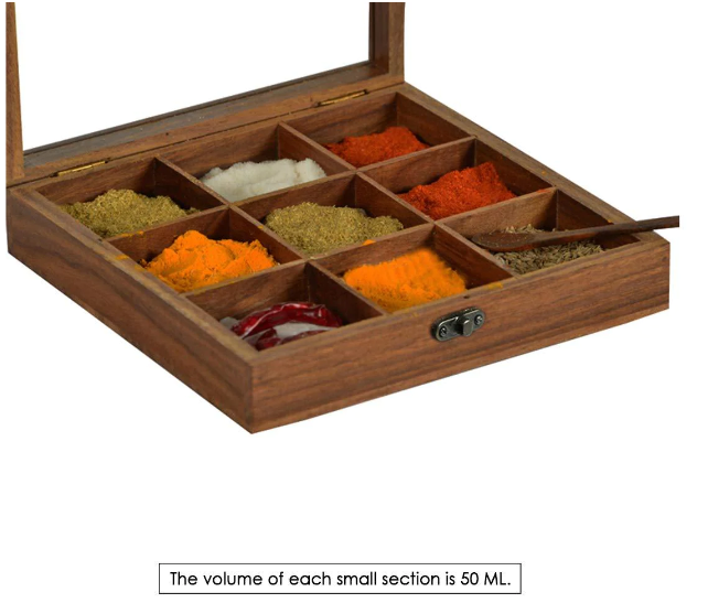 Sheesham Wood Spice Box with Spoon