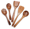 Sheesham Wood Non-Sticking Wooden Spoon Serving Set of 5