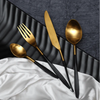 Midnight Opulence Black & Gold Cutlery Set of 4