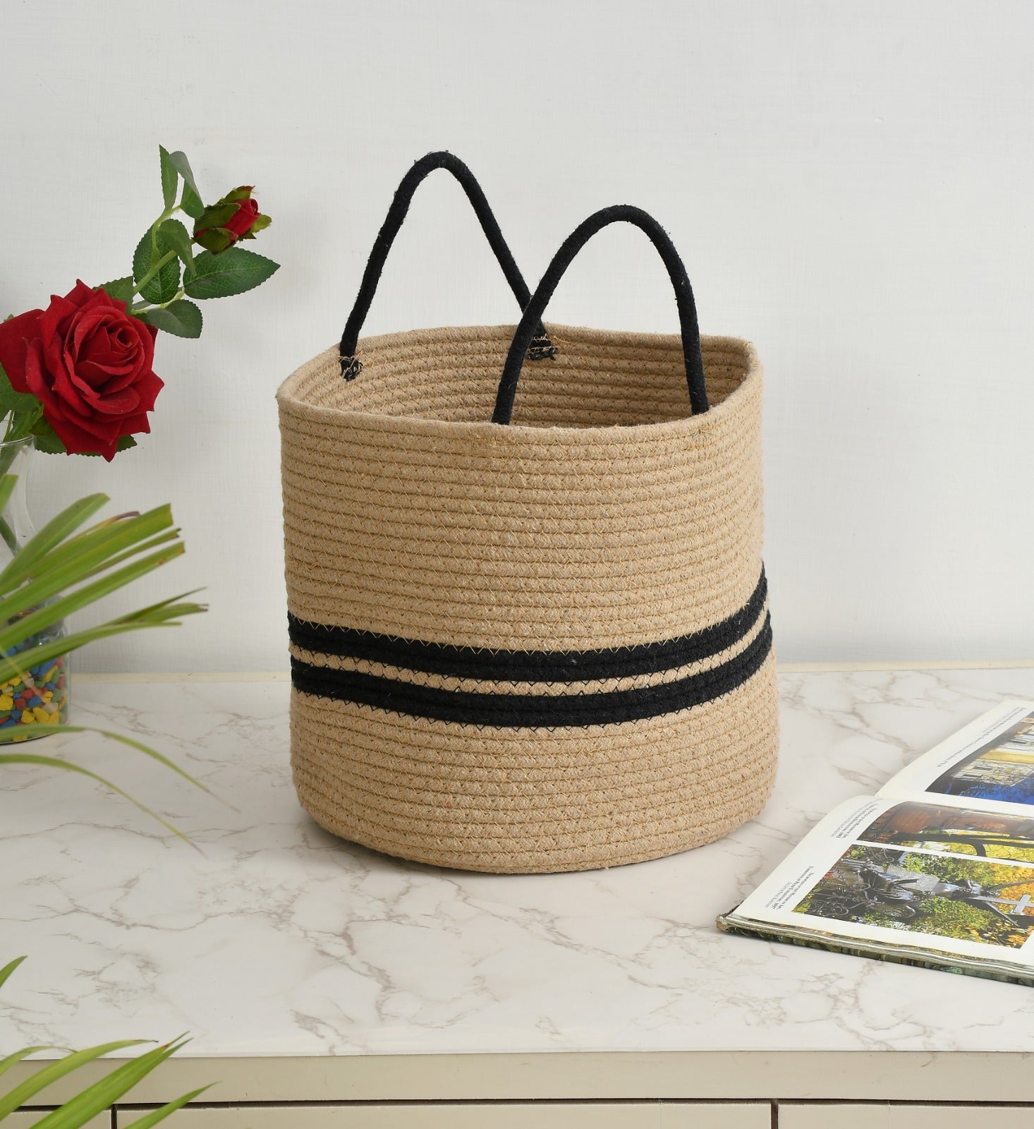 Round Jute Handle Bags