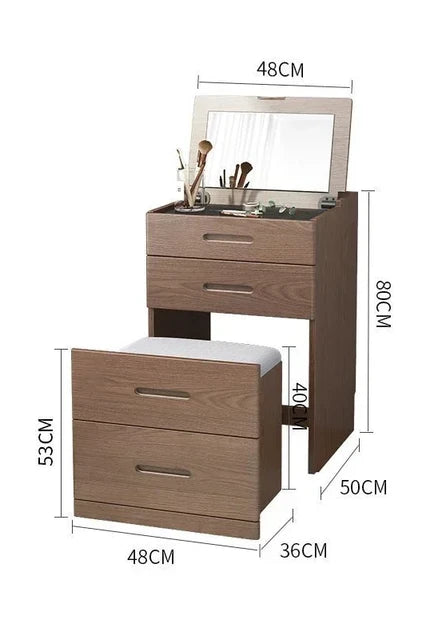 Vanity Table with Chair and Drawers