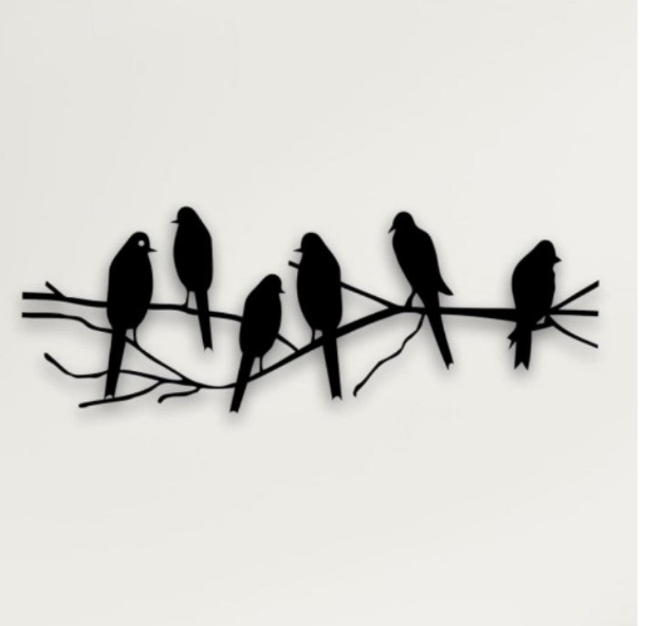 Metal Birds on Branch Wall Decor