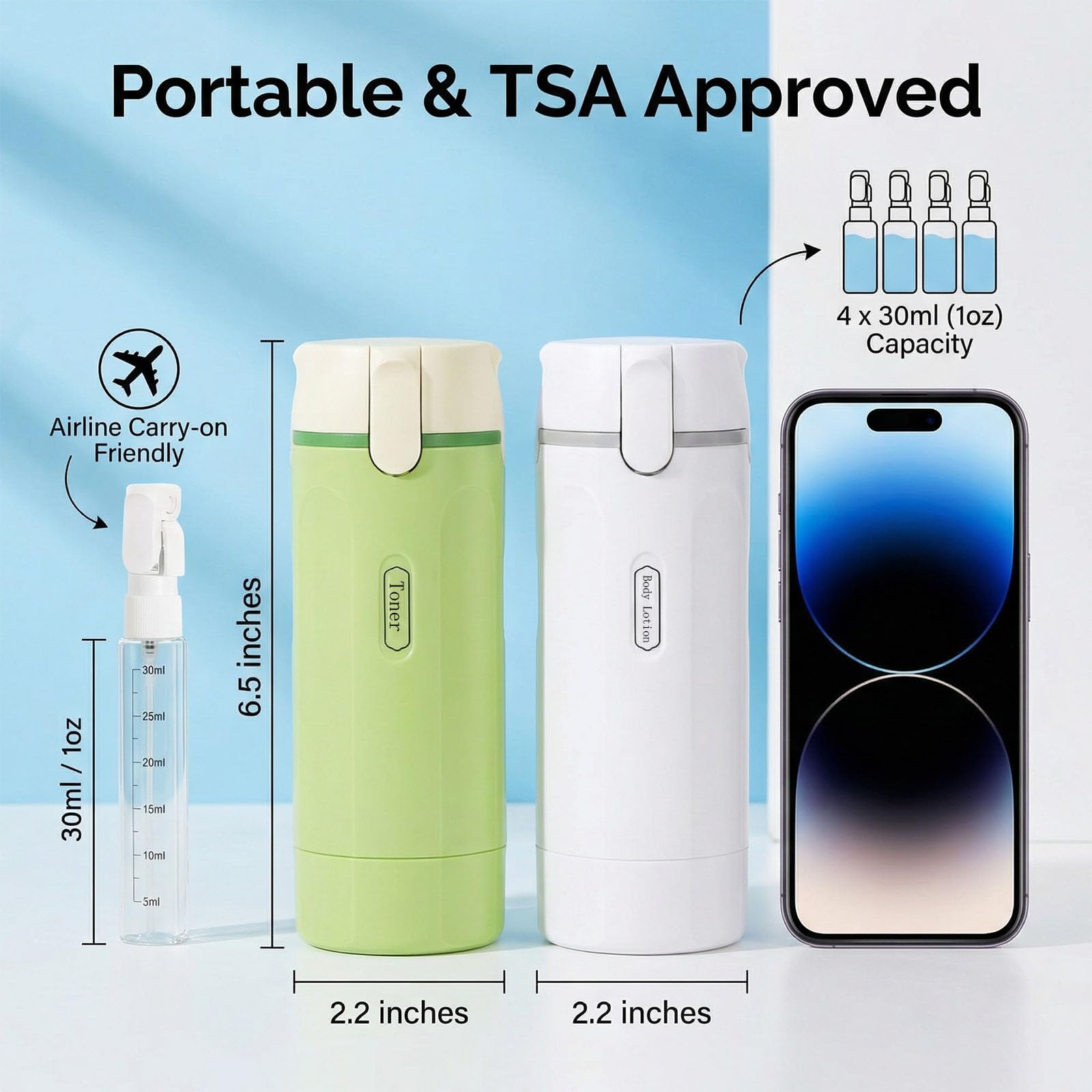 4 in 1 Travel Dispenser Bottle
