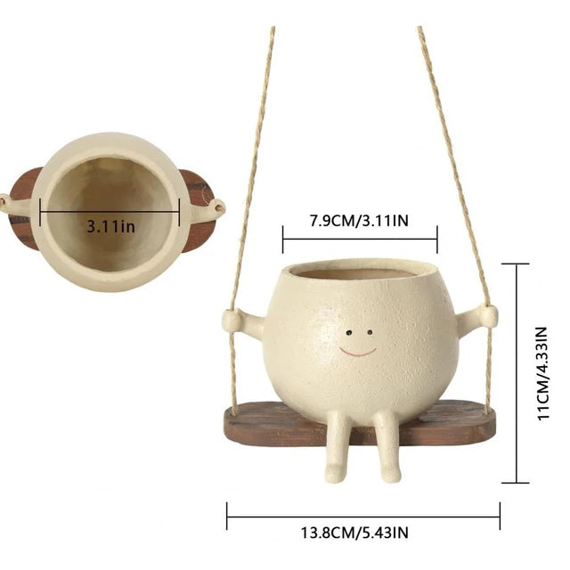 Swinging Happy Face Planter