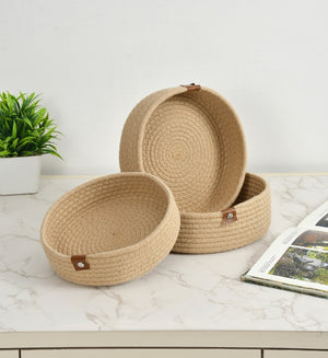 Round Jute Bowl- Set of 3