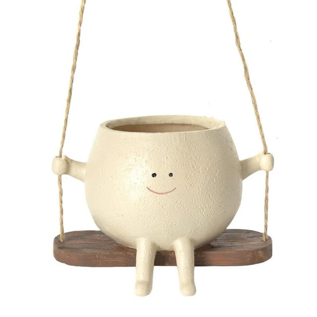 Swinging Happy Face Planter