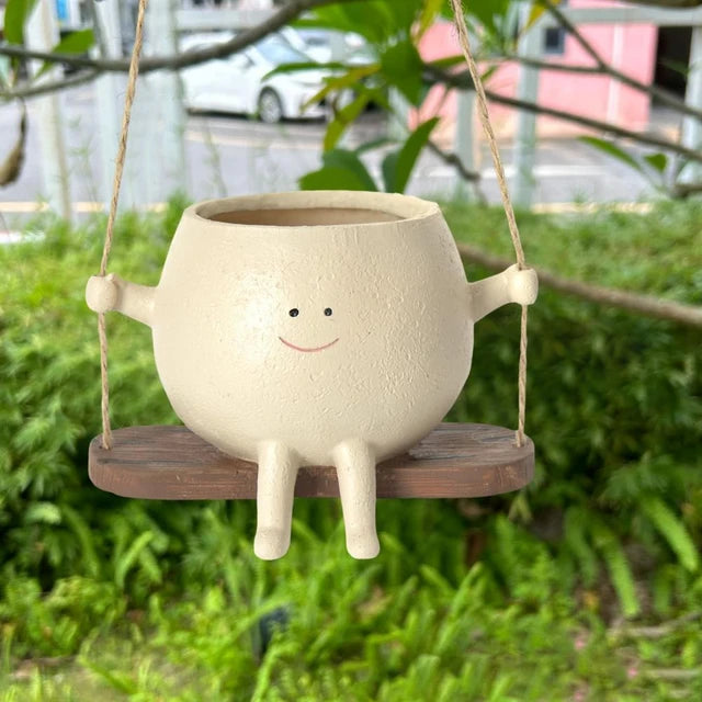 Swinging Happy Face Planter