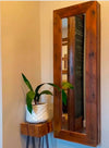 Wooden Wall Mirror with Jewellery Storage