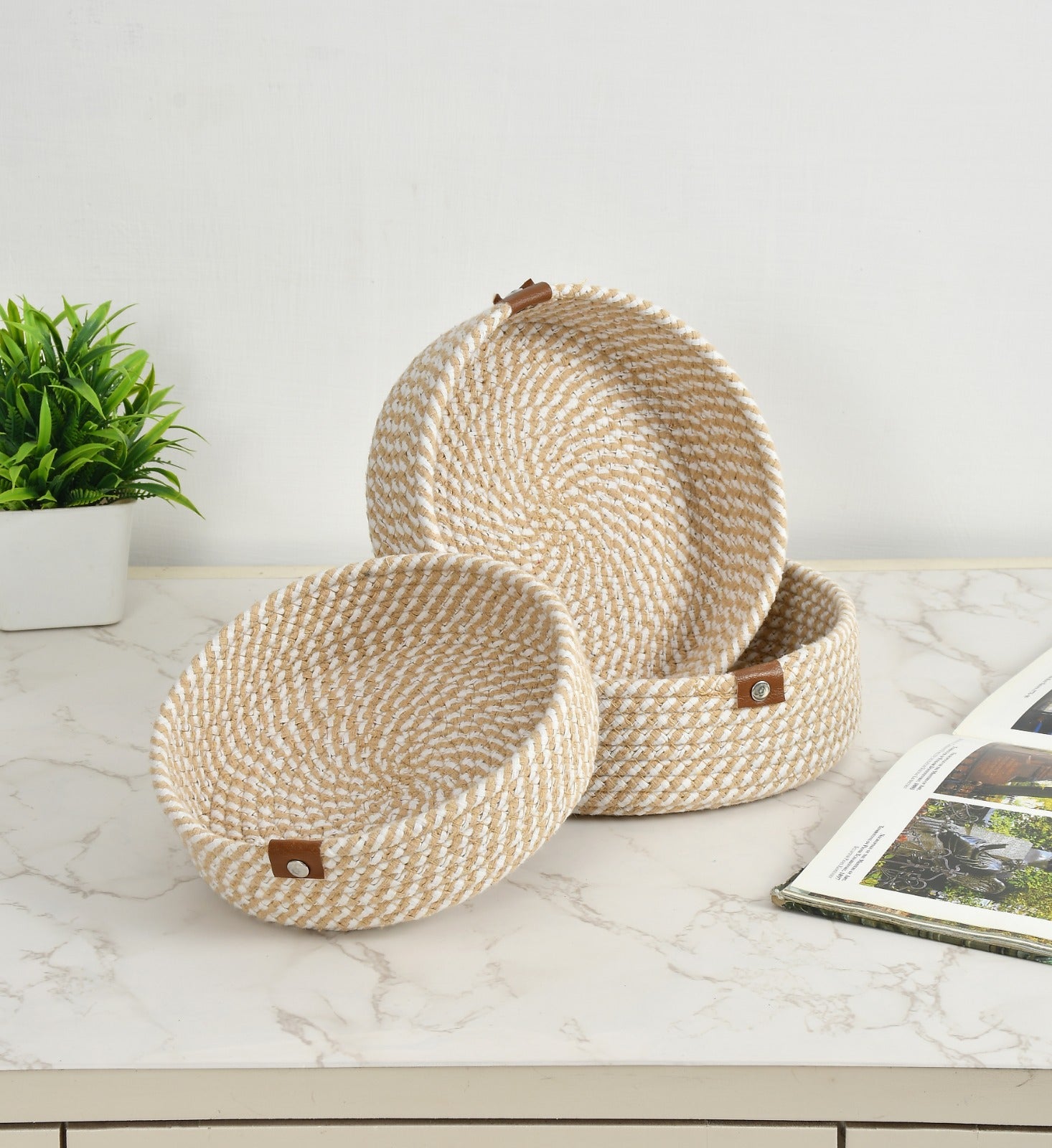 Round Jute Bowl- Set of 3