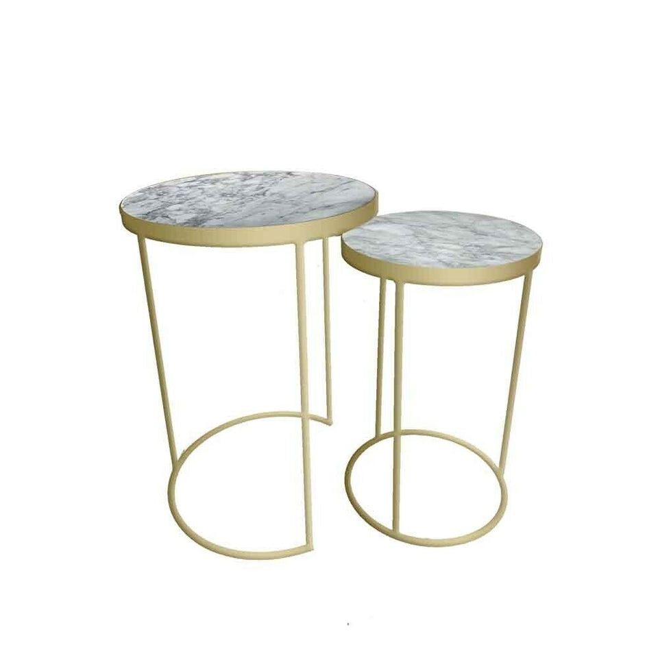 Marble Top Nesting Duo Side Tables